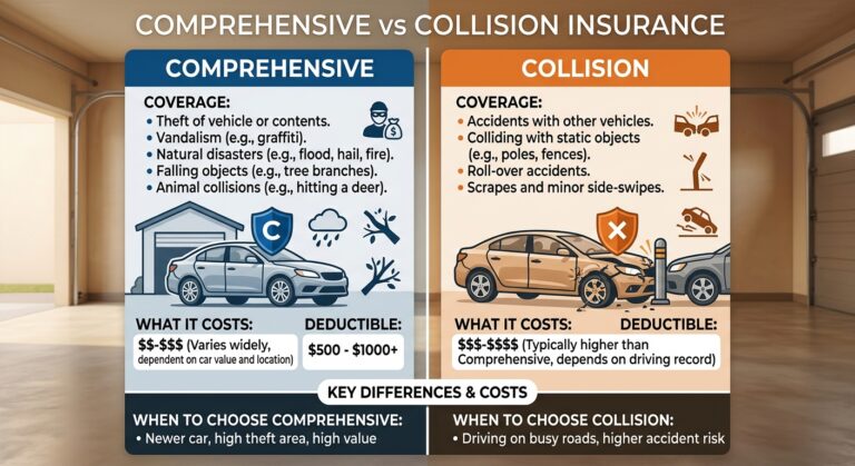 Comprehensive vs Collision Insurance Explained: Key Differences & Costs